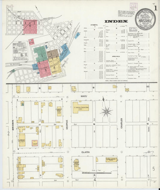 Sanborn Fire Insurance Map from Houtzdale, Clearfield County, Pennsylvania (1904), Sheet #0001 - Complete Map Set gallery image, historic Sanborn map, vintage wall art, Pennsylvania Pennsylvania