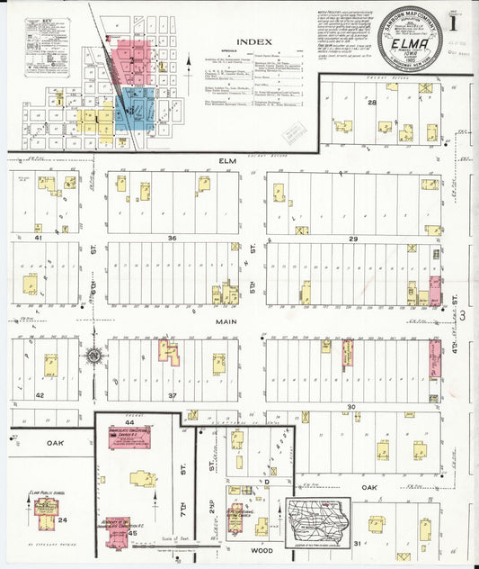 Sanborn Fire Insurance Map from Elma, Howard County, Iowa (1920), Sheet #0001 - Historic Sanborn Fire Insurance Map Print