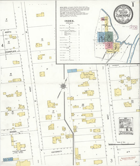 Sanborn Fire Insurance Map from Cloverdale, Sonoma County, California (1911), Sheet #0001 - Historic Sanborn Fire Insurance Map Print, vintage old map wall art, antique decor, genealogy gift, California California map