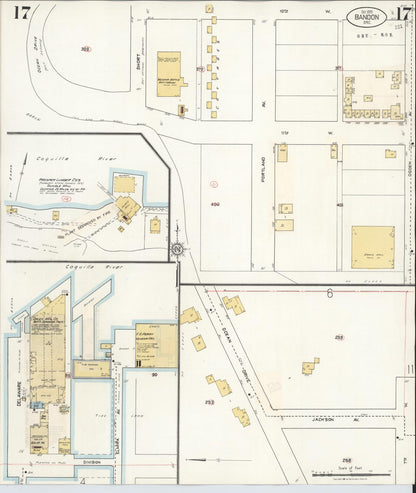 Sanborn Fire Insurance Map from Bandon, Coos County, Oregon (1931), Sheet #0017 - Complete Map Set gallery image, historic Sanborn map, vintage wall art, Oregon Oregon