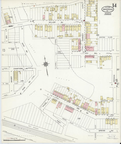 Sanborn Fire Insurance Map from Braddock, Allegheny County, Pennsylvania (1914), Sheet #0014 - Complete Map Set gallery image, historic Sanborn map, vintage wall art, Pennsylvania Pennsylvania