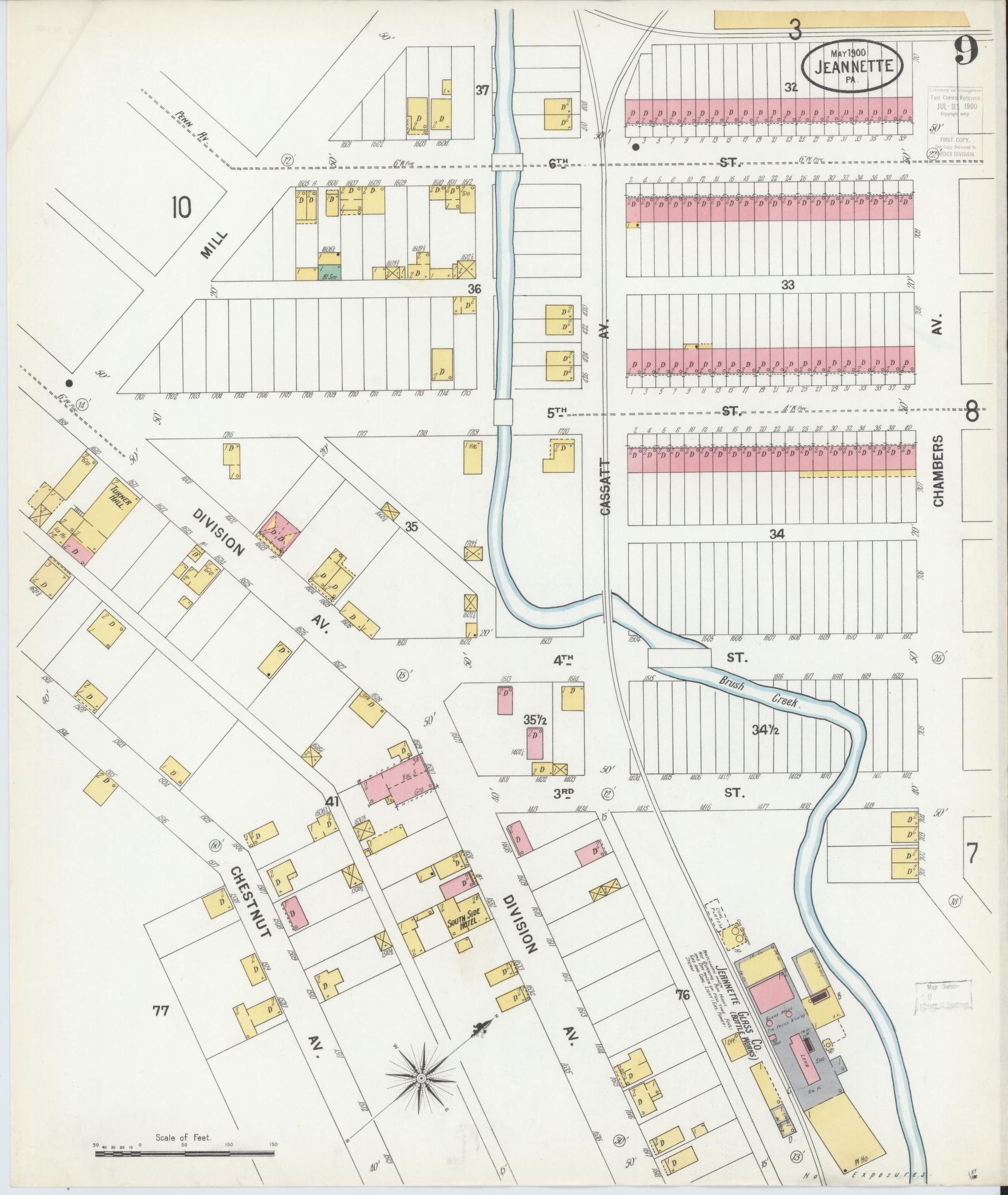 Sanborn Fire Insurance Map from Jeannette, Westmoreland County, Pennsylvania (1900), Sheet #0009 - Complete Map Set gallery image, historic Sanborn map, vintage wall art, Pennsylvania Pennsylvania