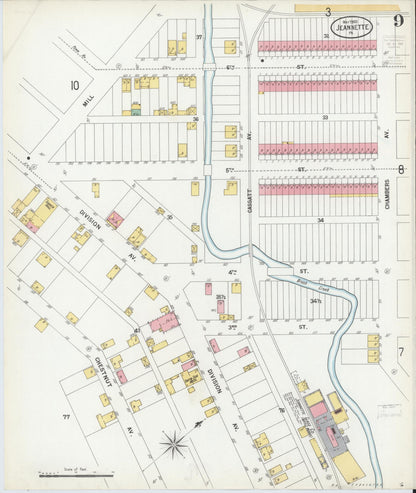 Sanborn Fire Insurance Map from Jeannette, Westmoreland County, Pennsylvania (1900), Sheet #0009 - Complete Map Set gallery image, historic Sanborn map, vintage wall art, Pennsylvania Pennsylvania