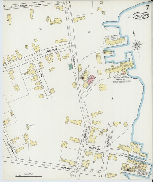 Sanborn Fire Insurance Map from Eastport, Washington County, Maine (1893), Sheet #0007 - Historic Sanborn Fire Insurance Map Print, vintage old map wall art, antique decor, genealogy gift, Maine Maine map