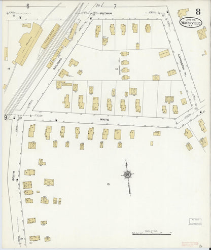 Sanborn Fire Insurance Map from Waterville, Oneida County, New York (1912), Sheet #0008 - Complete Map Set gallery image, historic Sanborn map, vintage wall art, New York New York
