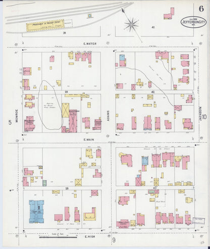 Sanborn Fire Insurance Map from Jefferson City, Cole County, Missouri (1898), Sheet #0006 - Complete Map Set gallery image, historic Sanborn map, vintage wall art, Missouri Missouri
