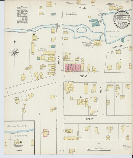 Sanborn Fire Insurance Map from Linden, Genesee County, Michigan (1893), Sheet #0001 - Historic Sanborn Fire Insurance Map Print, vintage old map wall art, antique decor, genealogy gift, Michigan Michigan map