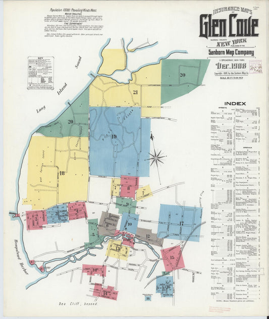 Sanborn Fire Insurance Map from Glen Cove, Nassau County, New York. (1908) – Historic Sanborn Fire Insurance Map Print