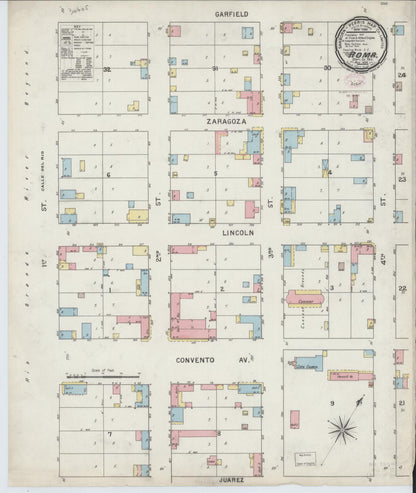 Sanborn Fire Insurance Map from Roma, Starr County, Texas (1894), Sheet #0001 - Historic Sanborn Fire Insurance Map Print, vintage old map wall art, antique decor, genealogy gift, Texas Texas map