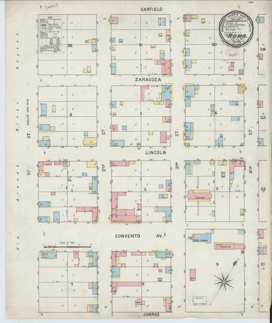 Sanborn Fire Insurance Map from Roma, Starr County, Texas (1894), Sheet #0001 - Historic Sanborn Fire Insurance Map Print, vintage old map wall art, antique decor, genealogy gift, Texas Texas map