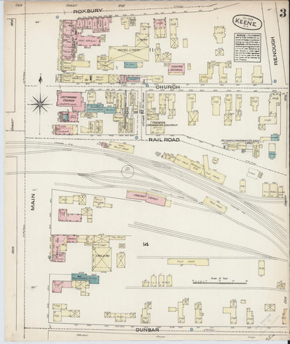 Sanborn Fire Insurance Map from Keene, Cheshire County, New Hampshire (1884), Sheet #0003 - Complete Map Set gallery image, historic Sanborn map, vintage wall art, New Hampshire New Hampshire