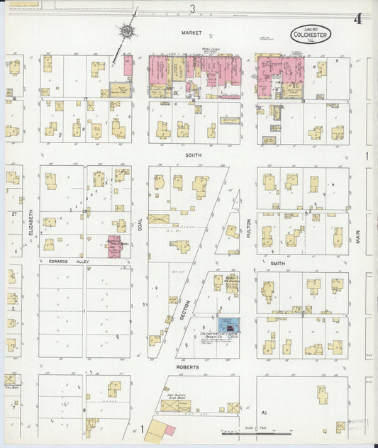 Sanborn Fire Insurance Map from Colchester, Mcdonough County, Illinois (1912), Sheet #0004 - Historic Sanborn Fire Insurance Map Print, vintage old map wall art, antique decor, genealogy gift, Illinois Illinois map
