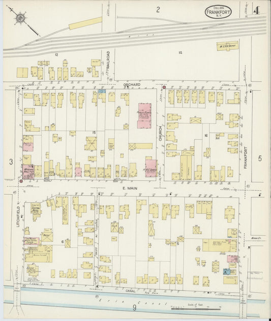 Sanborn Fire Insurance Map from Frankfort, Herkimer County, New York (1914), Sheet #0004 - Historic Sanborn Fire Insurance Map Print, vintage old map wall art, antique decor, genealogy gift, New York New York map