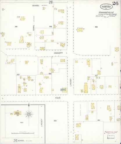Sanborn Fire Insurance Map from Hanford, Kings County, California (1905), Sheet #0026 - Complete Map Set gallery image, historic Sanborn map, vintage wall art, California California
