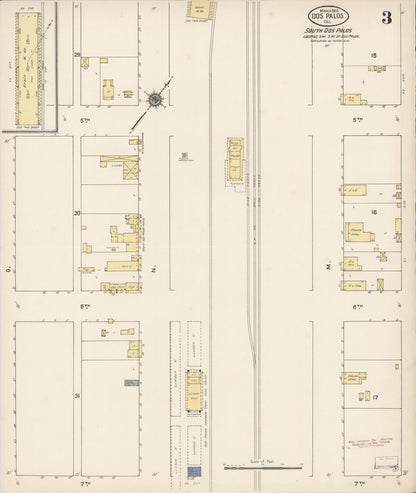 Sanborn Fire Insurance Map from Dos Palos, Merced County, California (1910), Sheet #0003 - Complete Map Set gallery image, historic Sanborn map, vintage wall art, California California