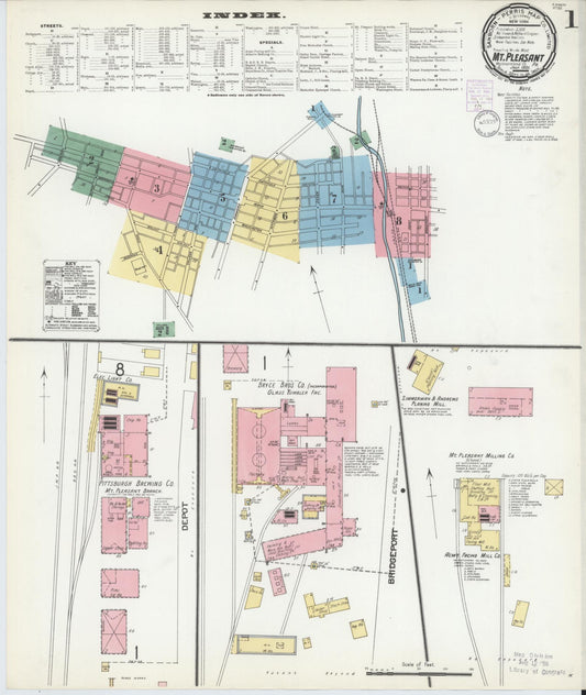 Sanborn Fire Insurance Map from Mount Pleasant, Westmoreland County, Pennsylvania (1901), Sheet #0001 - Complete Map Set gallery image, historic Sanborn map, vintage wall art, Pennsylvania Pennsylvania