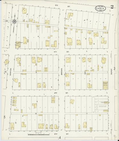 Sanborn Fire Insurance Map from Earle, Crittenden County, Arkansas (1913), Sheet #0002 - Complete Map Set gallery image, historic Sanborn map, vintage wall art, Arkansas Arkansas