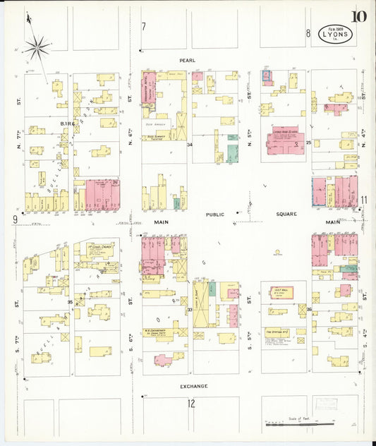 Sanborn Fire Insurance Map from Lyons, Clinton County, Iowa (1909), Sheet #0010 - Historic Sanborn Fire Insurance Map Print, vintage old map wall art