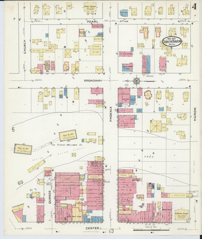 Sanborn Fire Insurance Map from South Haven, Van Buren County, Michigan (1916), Sheet #0004 - Historic Sanborn Fire Insurance Map Print, vintage old map wall art, antique decor, genealogy gift, Michigan Michigan map