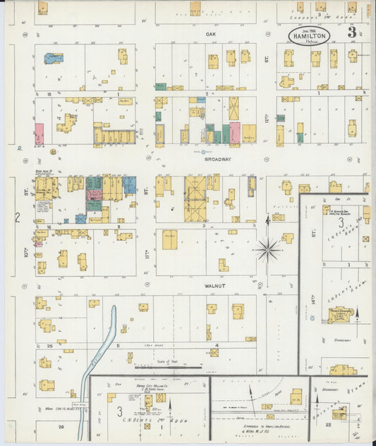 Sanborn Fire Insurance Map from Hamilton, Hancock County, Illinois (1906), Sheet #0003 - Historic Sanborn Fire Insurance Map Print, vintage old map wall art, antique decor, genealogy gift, Illinois Illinois map