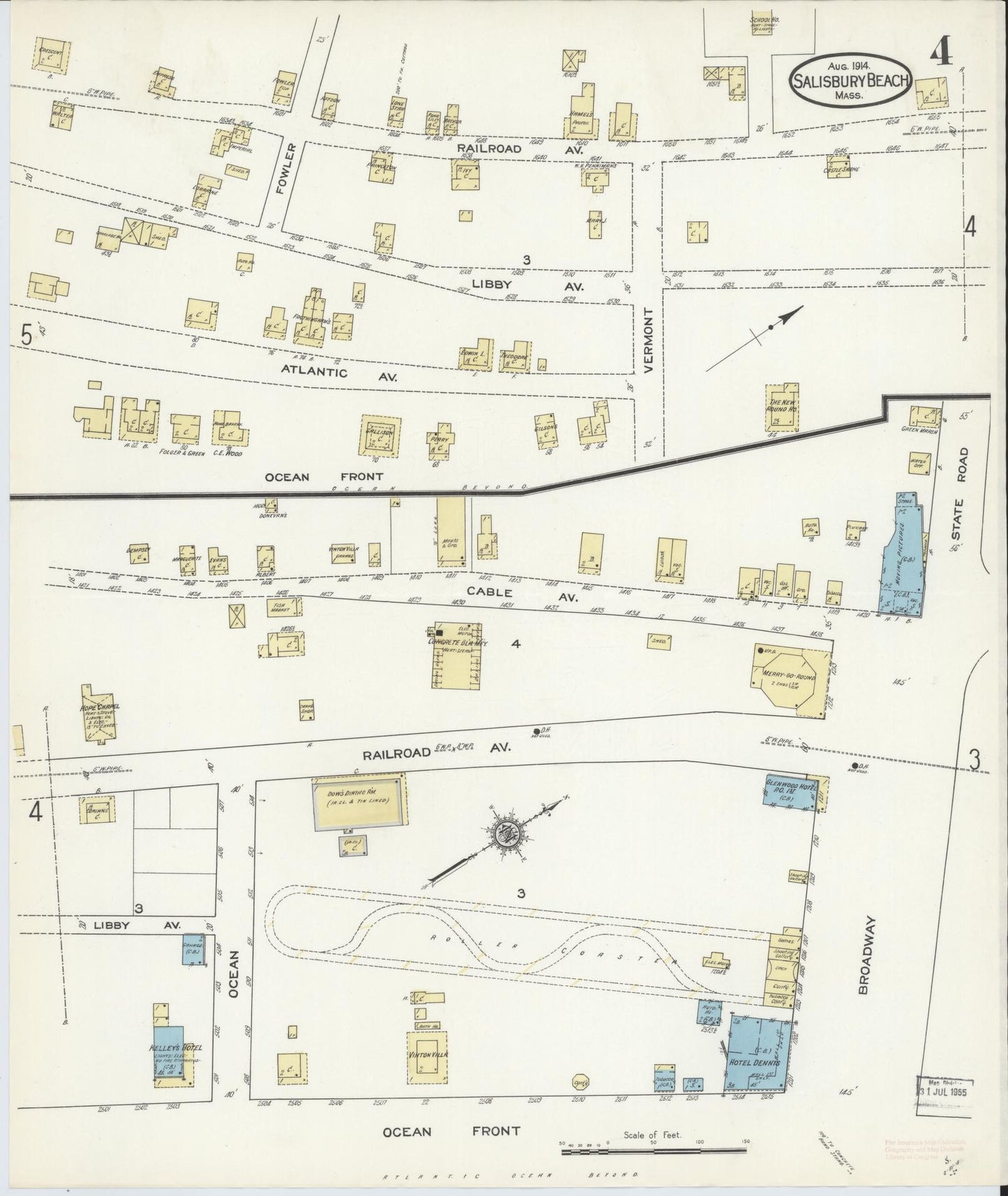 Sanborn Fire Insurance Map from Salisbury, Essex County, Massachusetts (1914), Sheet #0004 - Complete Map Set gallery image, historic Sanborn map, vintage wall art, Massachusetts Massachusetts