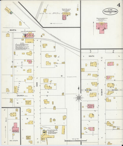 Sanborn Fire Insurance Map from Fredericktown, Madison County, Missouri (1900), Sheet #0004 - Complete Map Set gallery image, historic Sanborn map, vintage wall art, Missouri Missouri