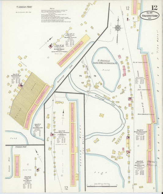 Sanborn Fire Insurance Map from Haverstraw, Rockland County, New York (1910), Sheet #0012 - Historic Sanborn Fire Insurance Map Print, vintage old map wall art, antique decor, genealogy gift, New York New York map