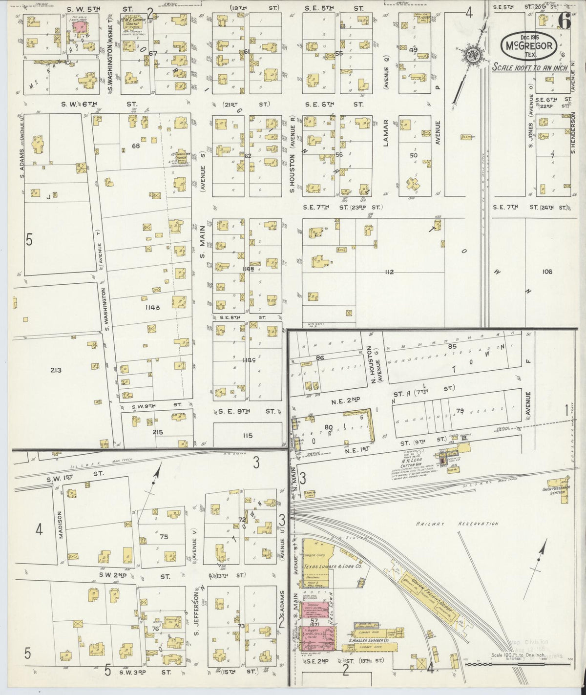 Sanborn Fire Insurance Map from McGregor, McLennan County, Texas (1915), Sheet #0006 - Historic Sanborn Fire Insurance Map Print, vintage old map wall art, antique decor, genealogy gift, Texas Texas map