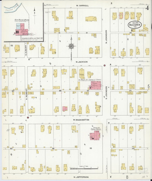 Sanborn Fire Insurance Map from Macomb, Mcdonough County, Illinois (1910), Sheet #0004 - Historic Sanborn Fire Insurance Map Print, vintage old map wall art, antique decor, genealogy gift, Illinois Illinois map