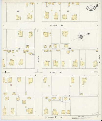 Sanborn Fire Insurance Map from Tifton, Tift County, Georgia (1907), Sheet #0002 - Complete Map Set gallery image, historic Sanborn map, vintage wall art, Georgia Georgia