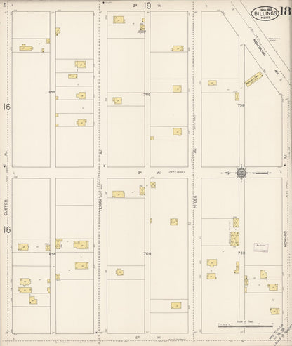 Sanborn Fire Insurance Map from Billings, Yellowstone County, Montana (1912), Sheet #0018 - Complete Map Set gallery image, historic Sanborn map, vintage wall art, Montana Montana