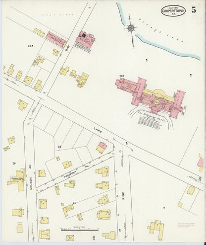 Sanborn Fire Insurance Map from Cooperstown, Otsego County, New York (1915), Sheet #0005 - Complete Map Set gallery image, historic Sanborn map, vintage wall art, New York New York