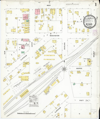 Sanborn Fire Insurance Map from Altona, Knox County, Illinois (1901), Sheet #0001 - Complete Map Set gallery image, historic Sanborn map, vintage wall art, Illinois Illinois