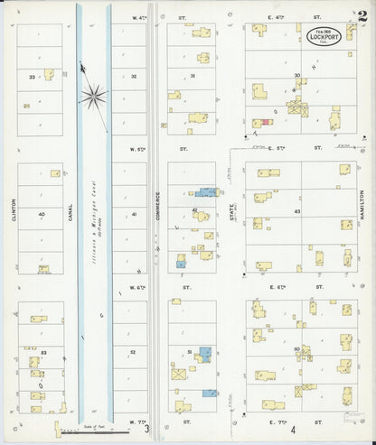 Sanborn Fire Insurance Map from Lockport, Will County, Illinois (1909), Sheet #0002 - Complete Map Set gallery image, historic Sanborn map, vintage wall art, Illinois Illinois