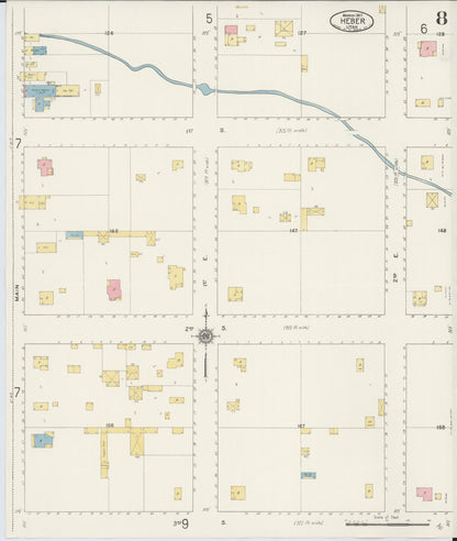 Sanborn Fire Insurance Map from Heber, Wasatch County, Utah (1917), Sheet #0008 - Complete Map Set gallery image, historic Sanborn map, vintage wall art, Utah Utah