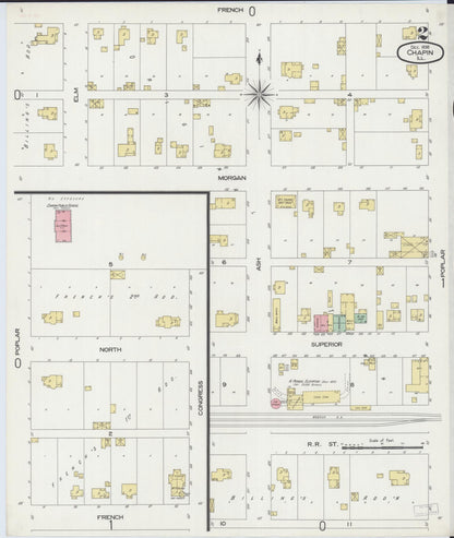 Sanborn Fire Insurance Map from Chapin, Morgan County, Illinois (1898), Sheet #0002 - Complete Map Set gallery image, historic Sanborn map, vintage wall art, Illinois Illinois