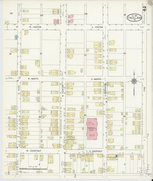 Sanborn Fire Insurance Map from Freeland, Luzerne County, Pennsylvania (1912), Sheet #0002 - Historic Sanborn Fire Insurance Map Print, vintage old map wall art, antique decor, genealogy gift, Pennsylvania Pennsylvania map