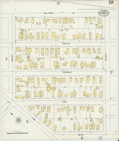 Sanborn Fire Insurance Map from Dunkirk, Chautauqua County, New York (1898), Sheet #0019 - Complete Map Set gallery image, historic Sanborn map, vintage wall art, New York New York
