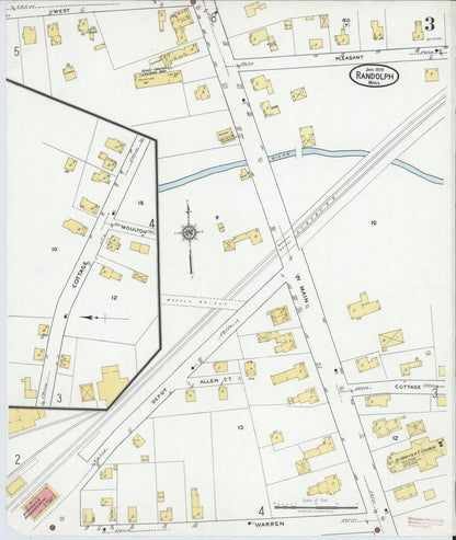 Sanborn Fire Insurance Map from Randolph, Norfolk County, Massachusetts (1919), Sheet #0003 - Complete Map Set gallery image, historic Sanborn map, vintage wall art, Massachusetts Massachusetts
