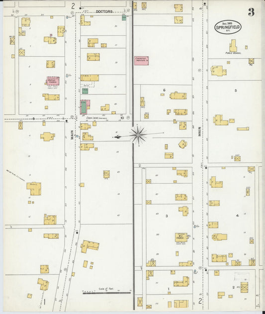 Sanborn Fire Insurance Map from Springfield, Washington County, Kentucky (1903), Sheet #0003 - Historic Sanborn Fire Insurance Map Print, vintage old map wall art, antique decor, genealogy gift, Kentucky Kentucky map