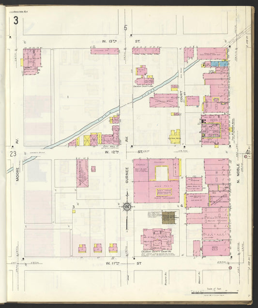Sanborn Fire Insurance Map from Anniston, Calhoun County, Alabama (1925), Sheet #0003 - Historic Sanborn Fire Insurance Map Print, vintage old map wall art, antique decor, genealogy gift, Alabama Alabama map