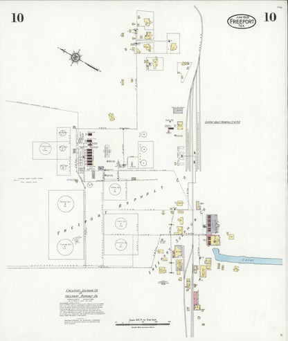 Sanborn Fire Insurance Map from Freeport, Brazoria County, Texas (1926), Sheet #0010 - Complete Map Set gallery image, historic Sanborn map, vintage wall art, Texas Texas