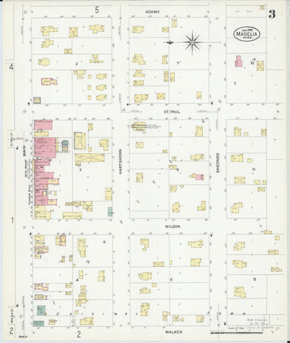 Sanborn Fire Insurance Map from Madelia, Watonwan County, Minnesota (1908), Sheet #0003 - Historic Sanborn Fire Insurance Map Print, vintage old map wall art, antique decor, genealogy gift, Minnesota Minnesota map