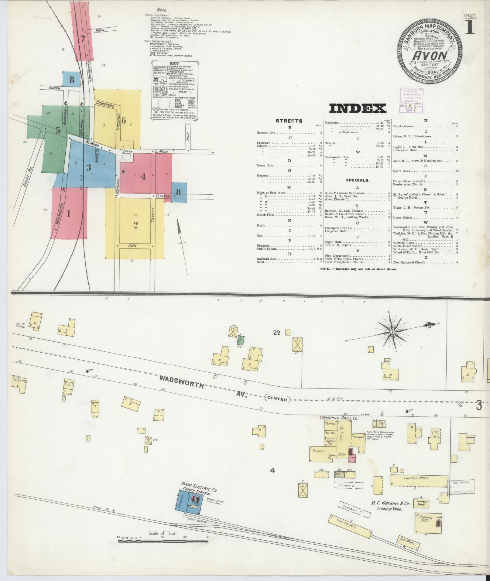 Sanborn Fire Insurance Map from Avon, Livingston County, New York. (1904) – Historic Sanborn Fire Insurance Map Print