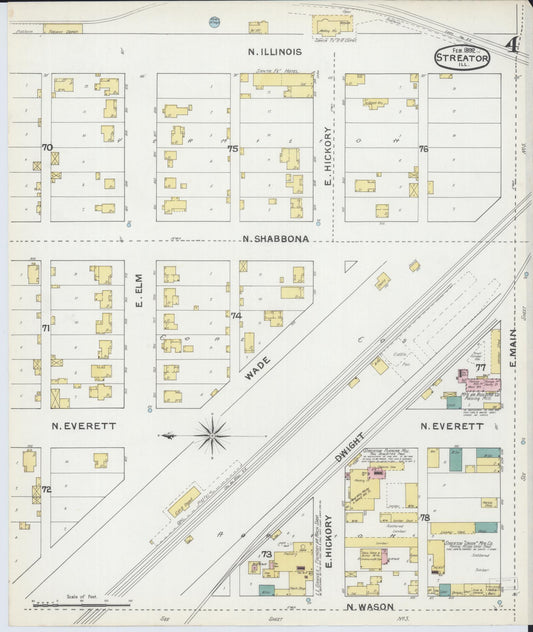 Sanborn Fire Insurance Map from Streator, La Salle County, Illinois (1892), Sheet #0004 - Historic Sanborn Fire Insurance Map Print, vintage old map wall art, antique decor, genealogy gift, Illinois Illinois map