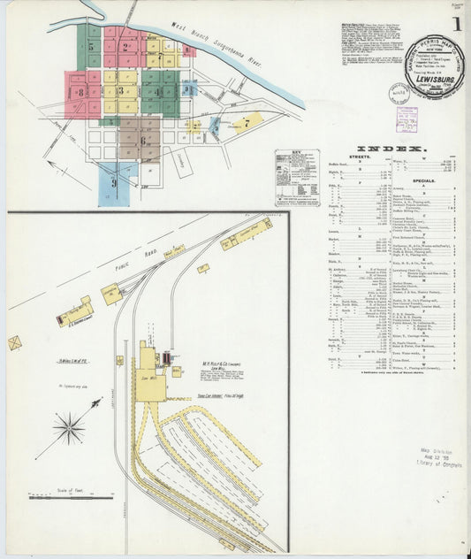 Sanborn Fire Insurance Map from Lewisburg, Union County, Pennsylvania (1901), Sheet #0001 - Complete Map Set gallery image, historic Sanborn map, vintage wall art, Pennsylvania Pennsylvania