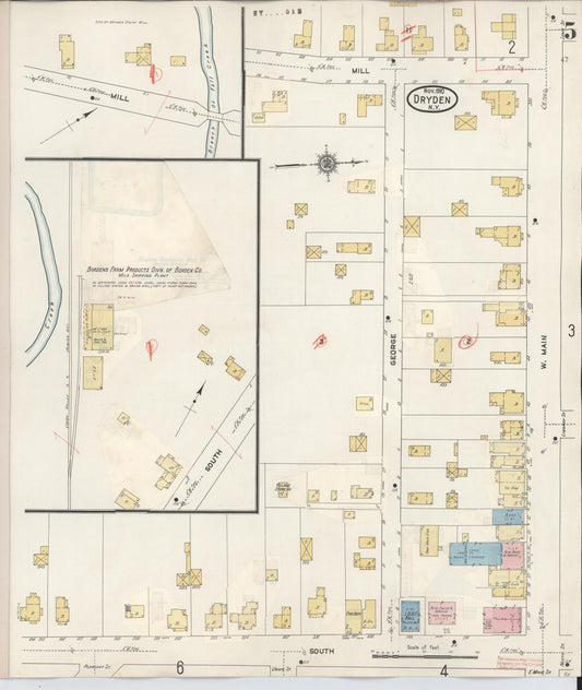 Sanborn Fire Insurance Map from Dryden, Tompkins County, New York (1937), Sheet #0005 - Historic Sanborn Fire Insurance Map Print, vintage old map wall art, antique decor, genealogy gift, New York New York map