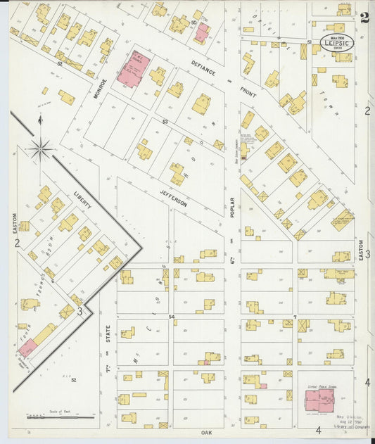 Sanborn Fire Insurance Map from Leipsic, Putnam County, Ohio (1900), Sheet #0002 - Historic Sanborn Fire Insurance Map Print, vintage old map wall art, antique decor, genealogy gift, Ohio Ohio map