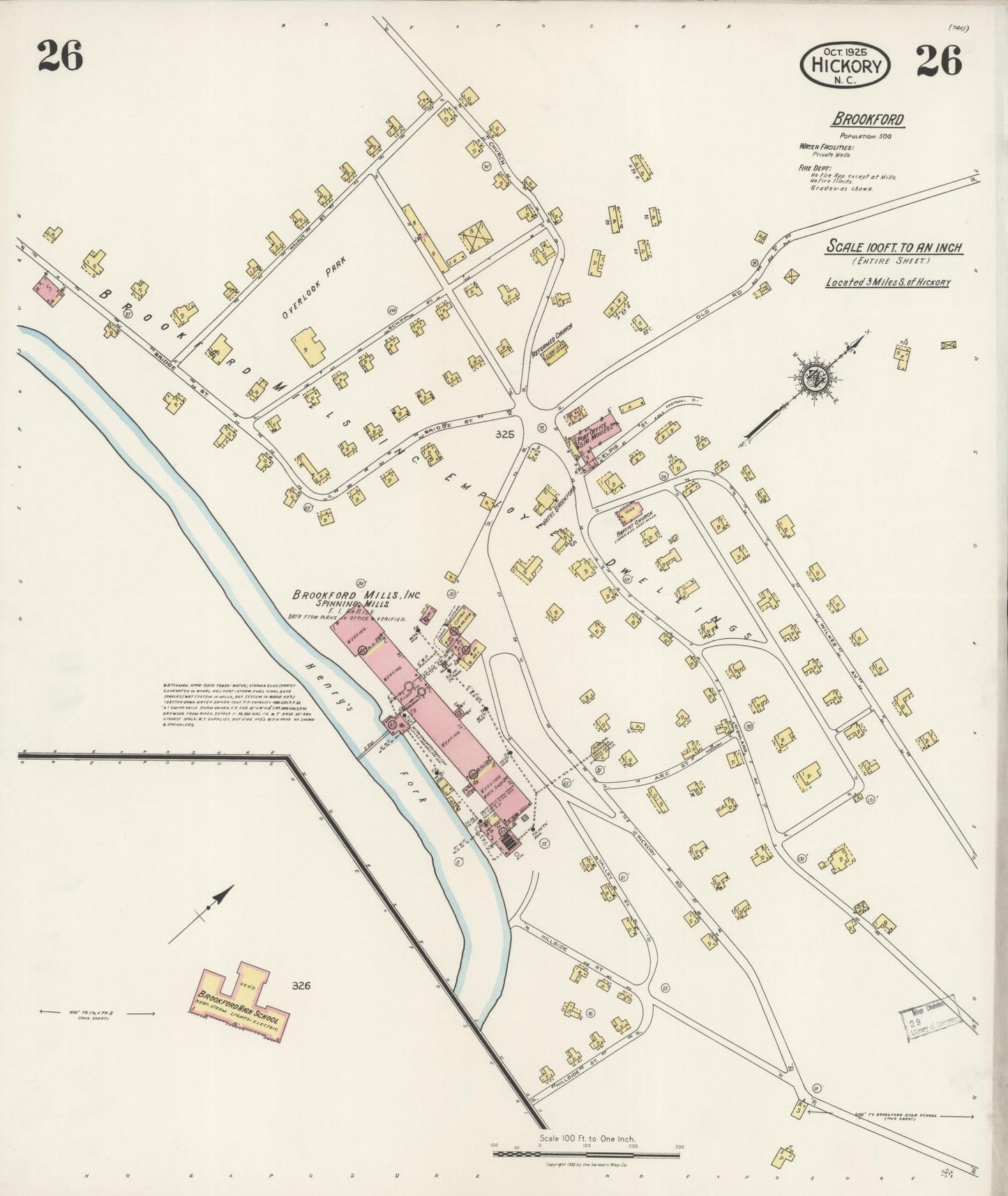 Sanborn Fire Insurance Map from Hickory, Catawba County, North Carolina (1925), Sheet #0026 - Complete Map Set gallery image, historic Sanborn map, vintage wall art, North Carolina North Carolina