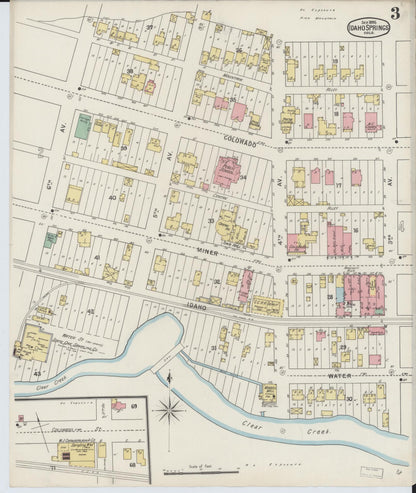 Sanborn Fire Insurance Map from Idaho Springs, Clear Creek County, Colorado (1895), Sheet #0003 - Complete Map Set gallery image, historic Sanborn map, vintage wall art, Colorado Colorado